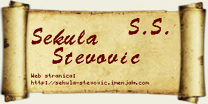 Sekula Stevović vizit kartica
